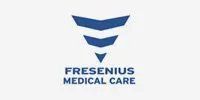 The logo for fresenius medical care is a blue arrow pointing down.