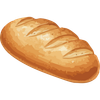 A golden-brown loaf of French bread with four diagonal scores on top, isolated on a white background.