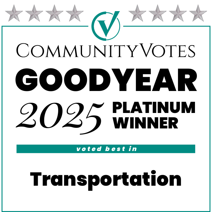 Community Votes 2025 Platinum Winner for Goodyear transportation badge