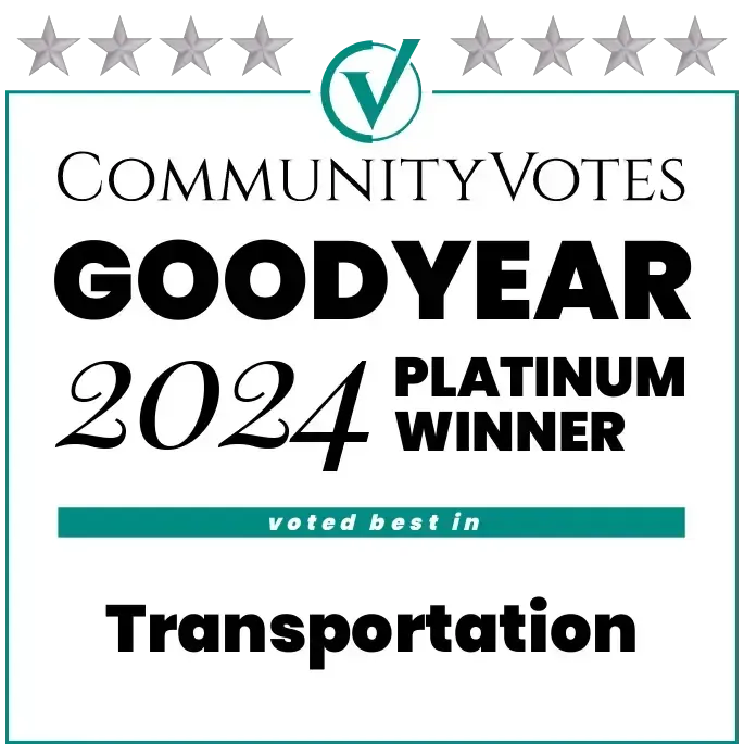 Community Votes Goodyear 2024 Platinum Winner for Transportation badge
