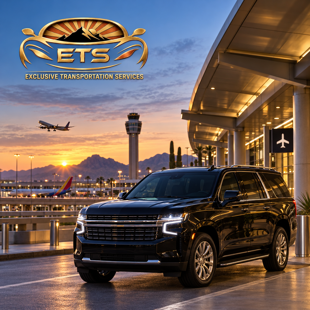 ETS airport pickup and flight monitoring.