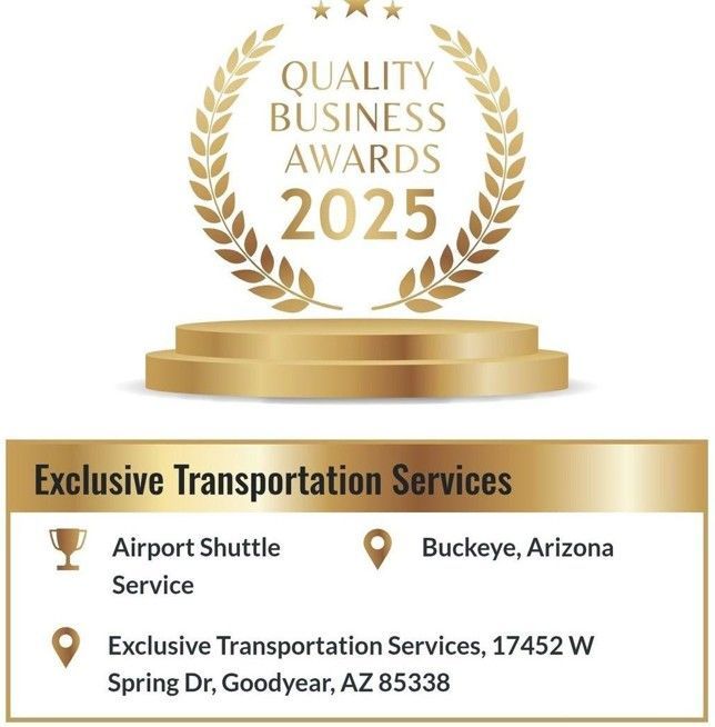 Quality Business Awards 2025 badge for Exclusive Transportation Services in Buckeye, Arizona