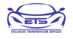 Purple logo of a car with “ETS” and the words “Exclusive Transportation Services”