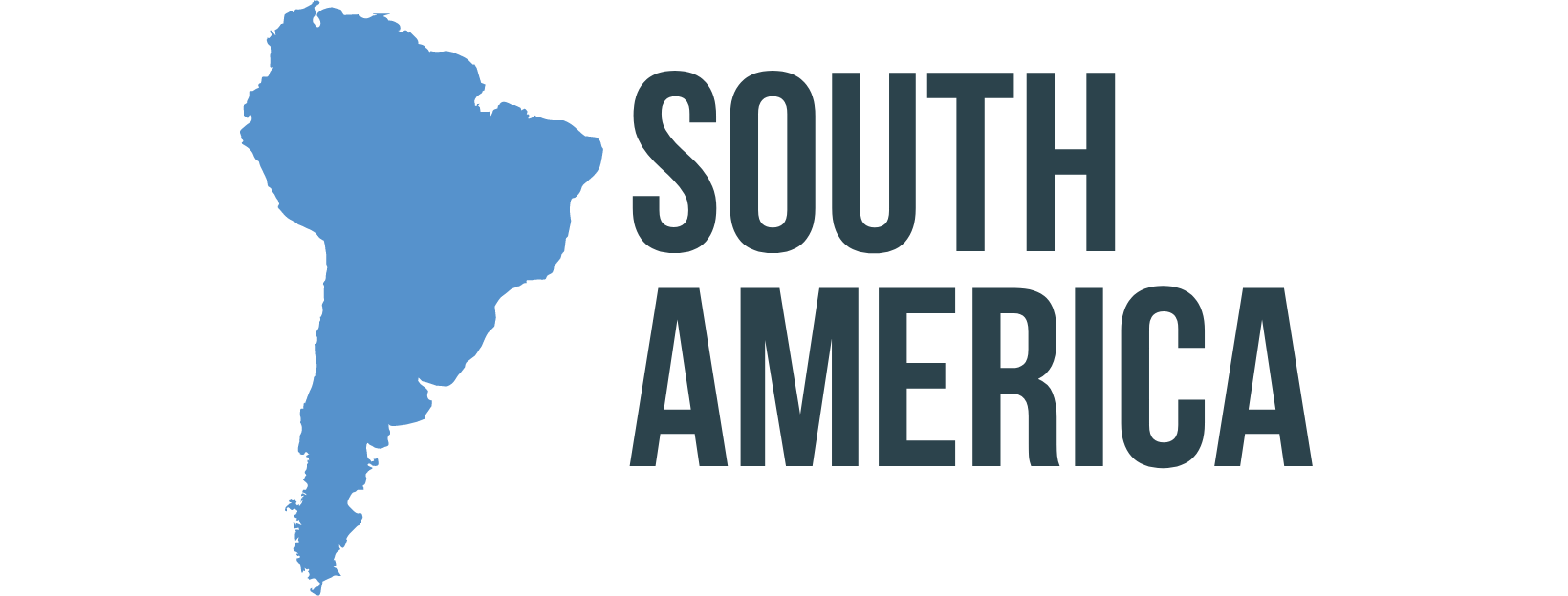 south america A logo for south america with a map of south america