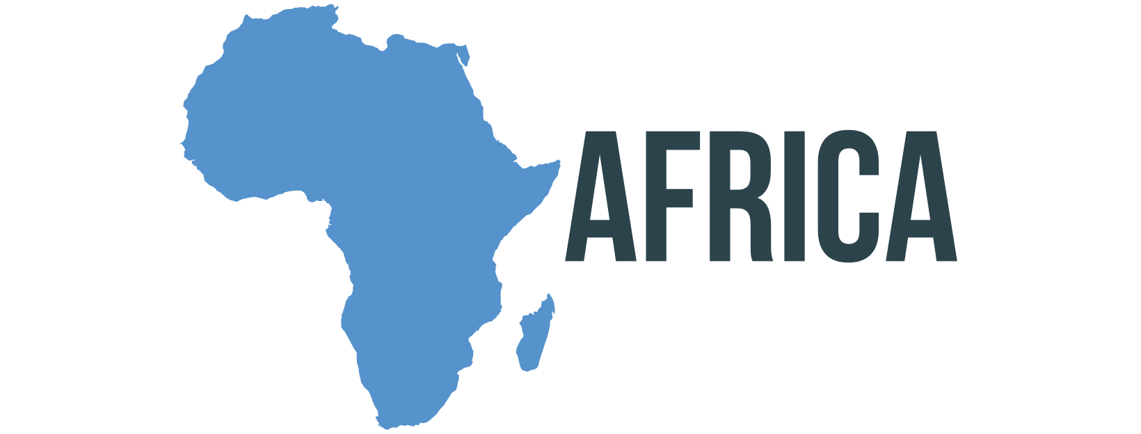africa A blue map of africa with the word africa written below it
