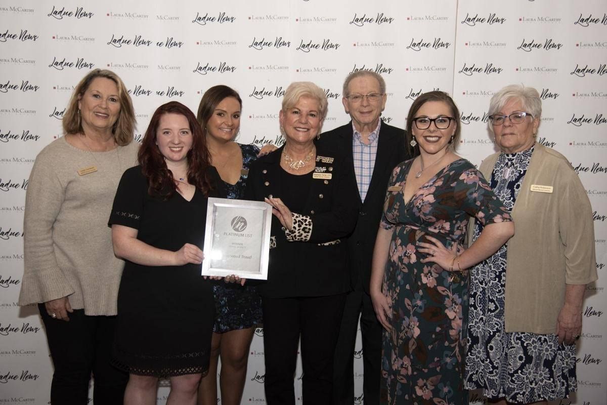 A group of women standing next to each other holding a certificate.