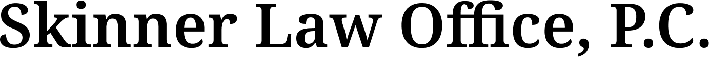 A logo for skinner law office r.c. on a white background