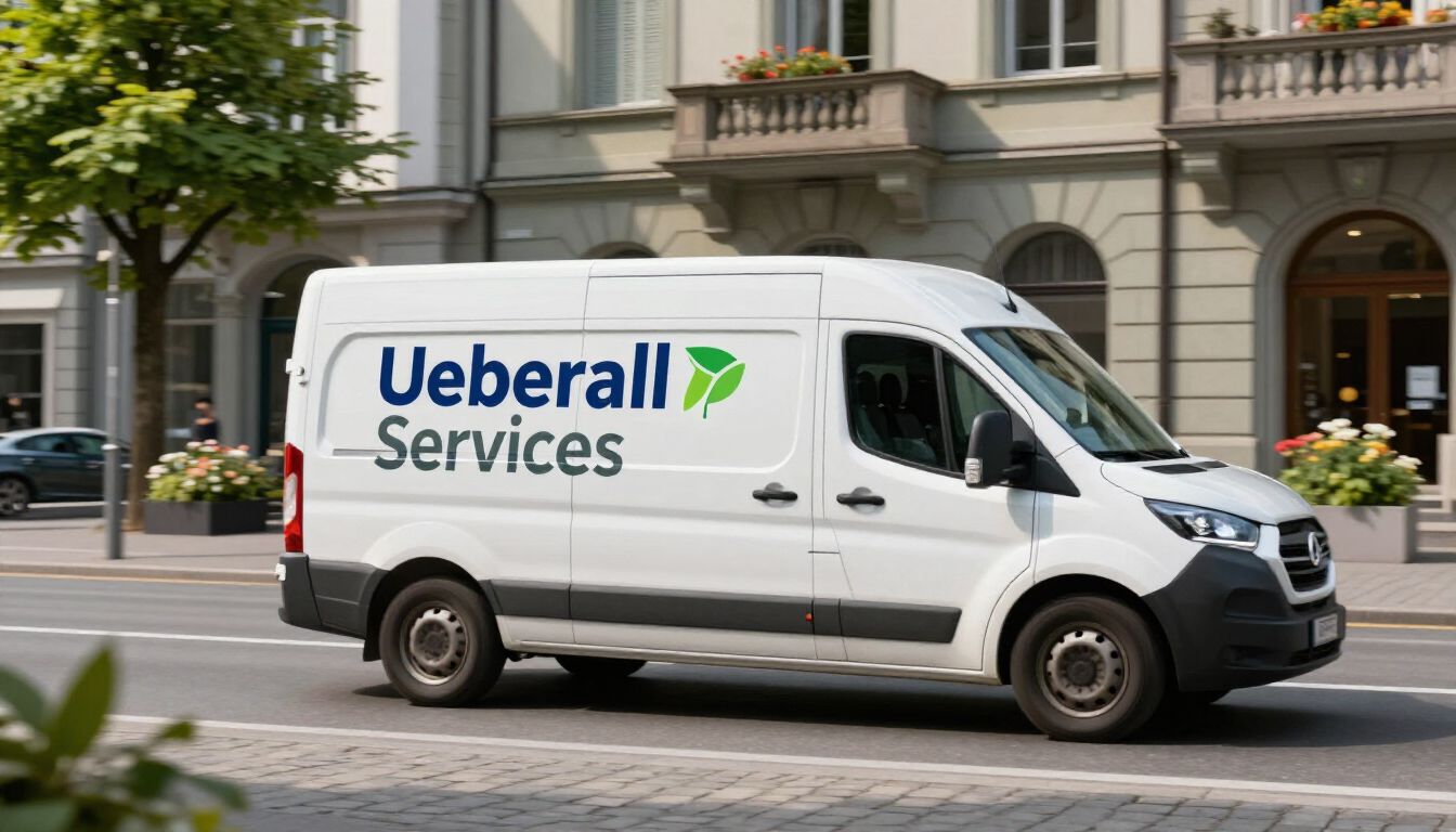 E-Transporter bei Güterlieferung in Schweizer Innenstadt