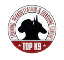 A logo for top k9 training rehabilitation and boarding centre
