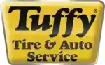 Logo for Tuffy Tire & Auto Service, black and yellow colors.