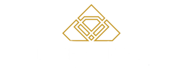 A gold triangle with a diamond in the middle on a white background.