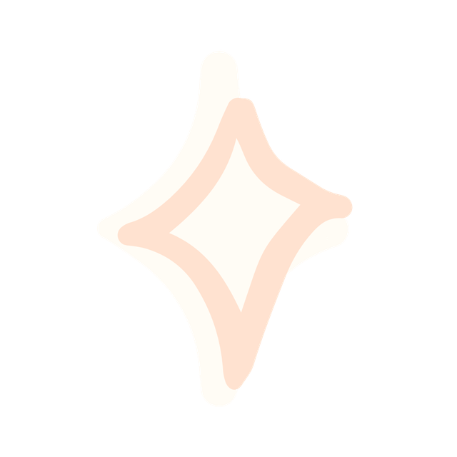 Pale peach four-point star/sparkle icon on a white background