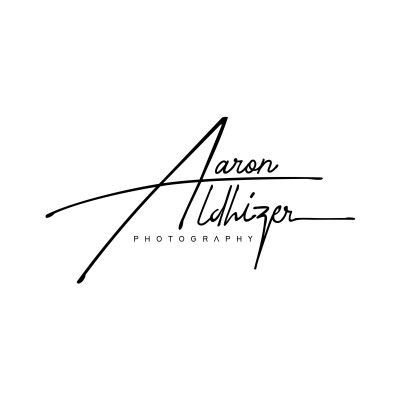 Aaron Aldhizer Photography logo in black script, with the 