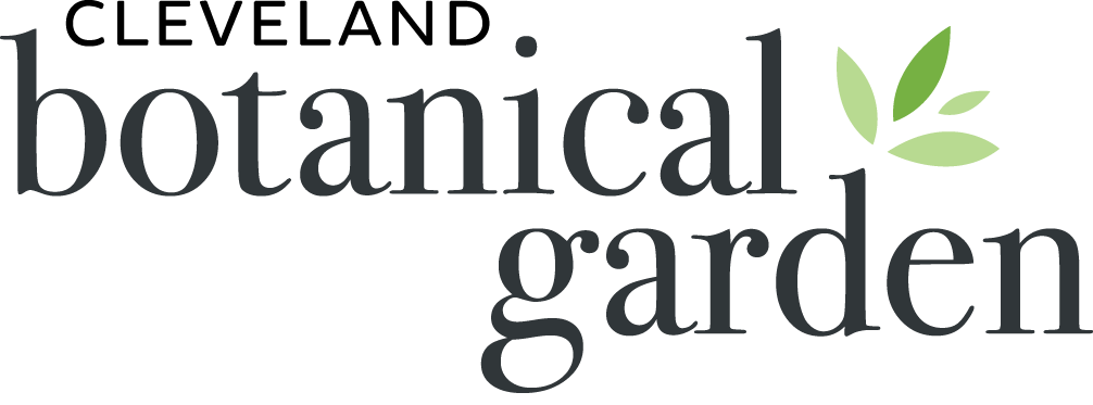 Cleveland Botanical Garden logo with text and green leaves.