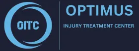 OPTIMUS Injury Treatment Center logo with blue circular OITC icon on a dark background