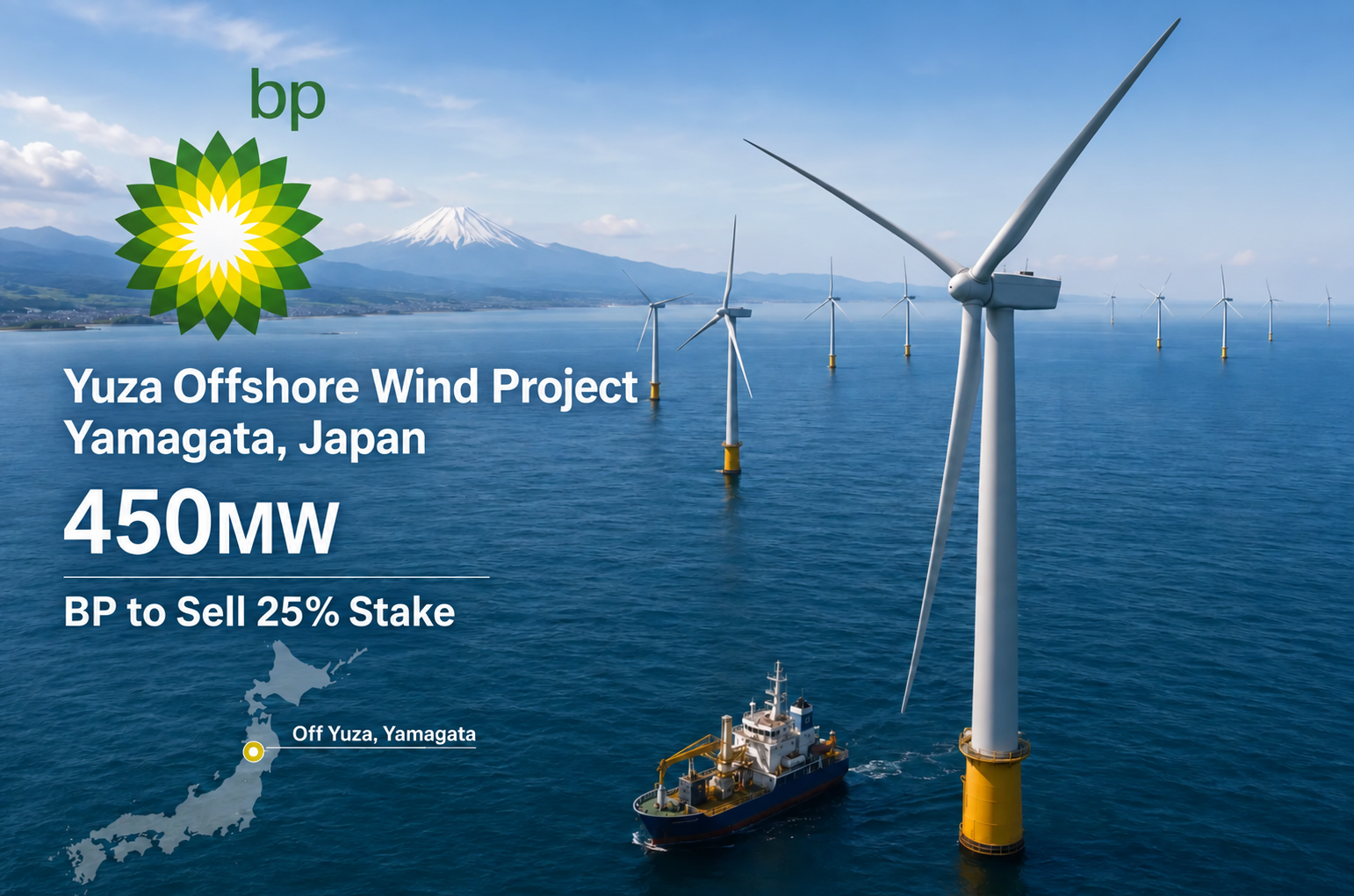 BP Moves to Sell 25% Stake in Japan’s Yuza Offshore Wind Project as Global Portfolio Review Reaches Asia