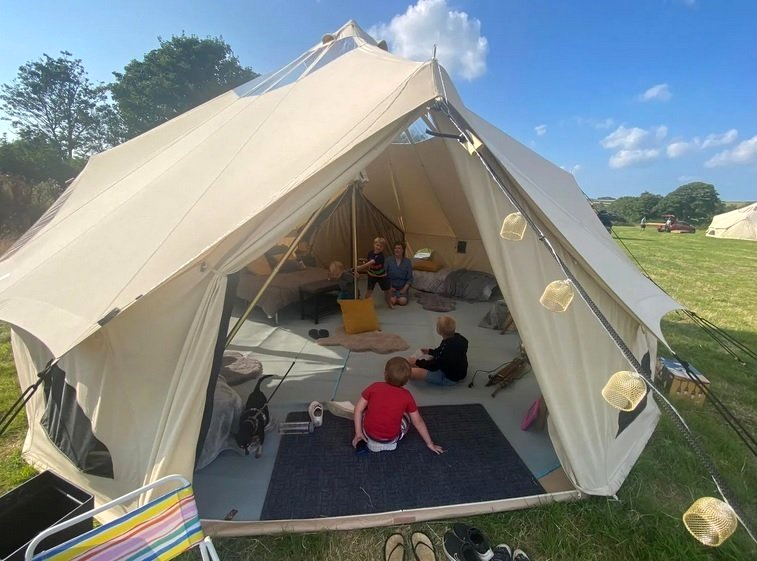 Bell tents at Llanfair Hall Anglesey