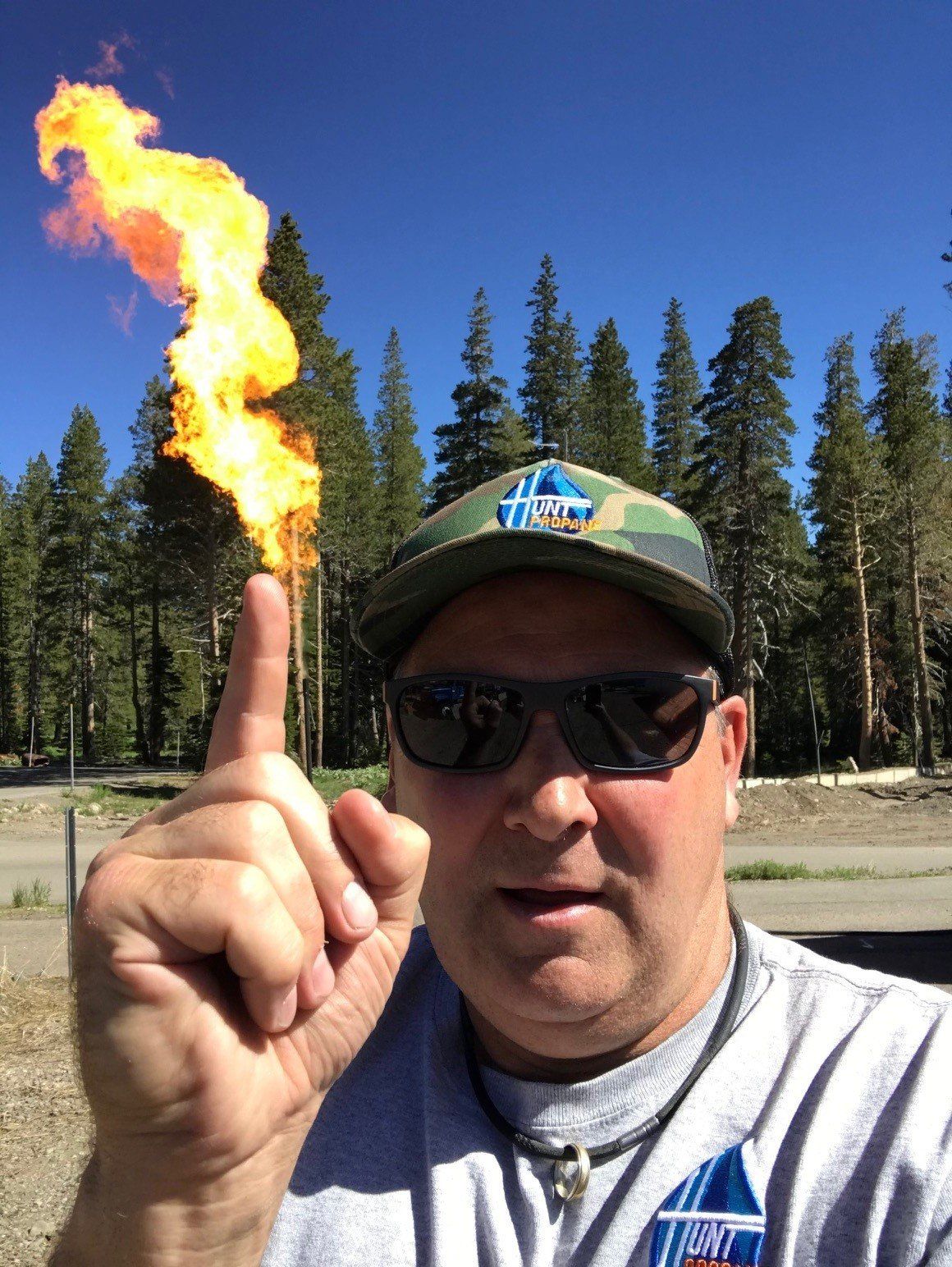 Man Pointing the Fire | Sacramento, CA | Hunt Propane