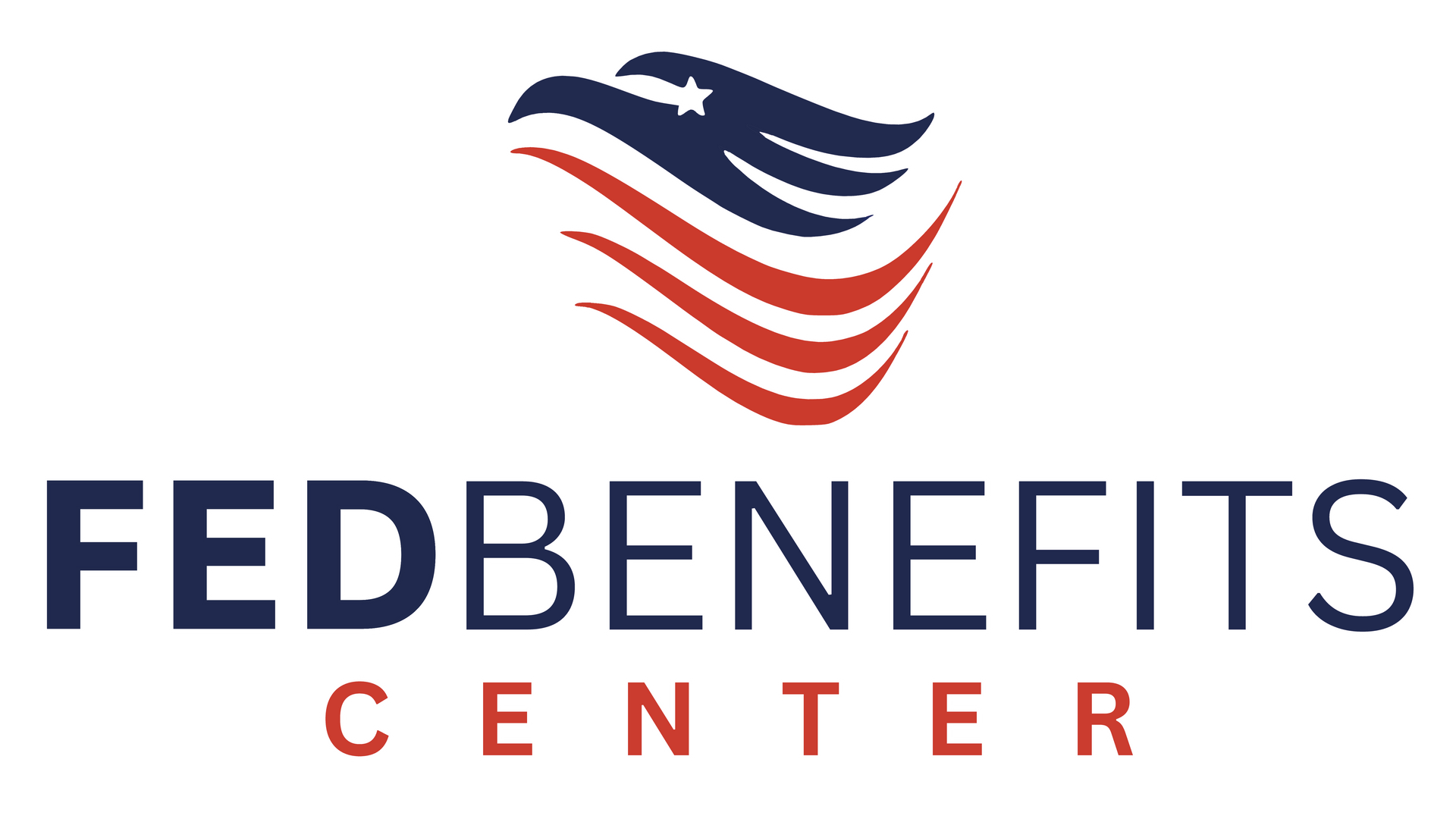 The fed benefits center logo has an american flag on it.