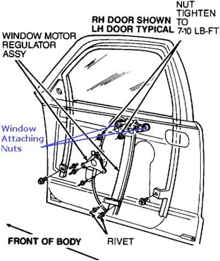 A black and white drawing of a window motor regulator