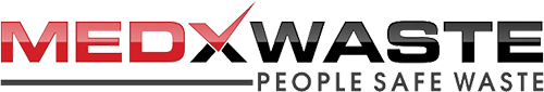 A logo for medxwaste people safe waste