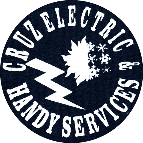 A logo for cruz electric and handy services with a lightning bolt
