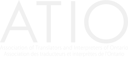 Le logo de l'association des traducteurs et interprètes de l'ontario.