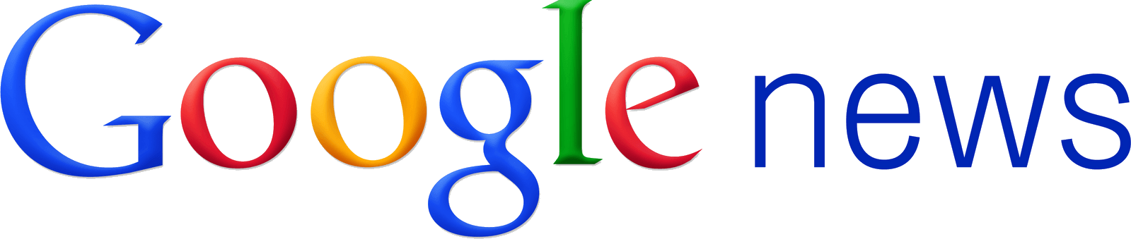 A colorful google news logo on a white background