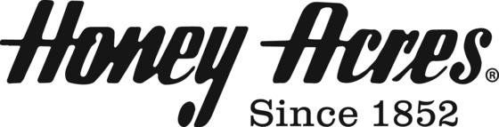 A black and white logo for honey acres since 1852