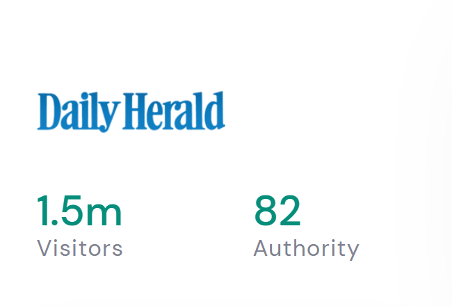 The daily herald has 1.5m visitors and 82 authority
