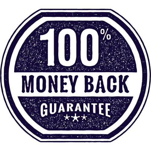 A stamp that says `` 100 % money back guarantee ''