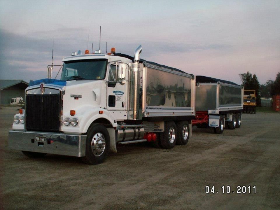 A Kenworth dump truck is parked in a parking lot — Clarence Valley Tyre Centre in South Grafton, NSW