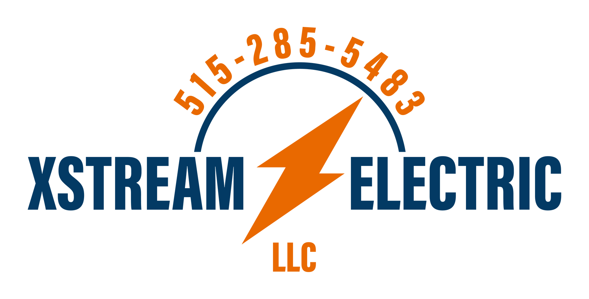 A logo for xstream electric llc with a lightning bolt