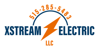 A logo for xstream electric llc with a lightning bolt