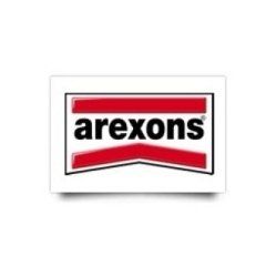 Logo di Arexons in nero e rosso su sfondo bianco.