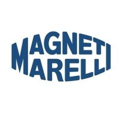 Logo Magneti Marelli in testo blu su sfondo bianco.