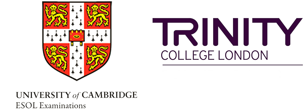 劍橋大學英語評估 (Cambridge English) 與倫敦聖三一學院 (Trinity College London) 官方權威雙認可標誌