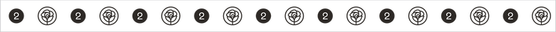 A horizontal row alternating between dark solid circles and light circles containing intricate, swirling patterns.