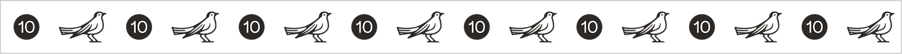 A sequence of eight pairs of dark circles with letters followed by icons of lounge chairs, representing seats in a row.