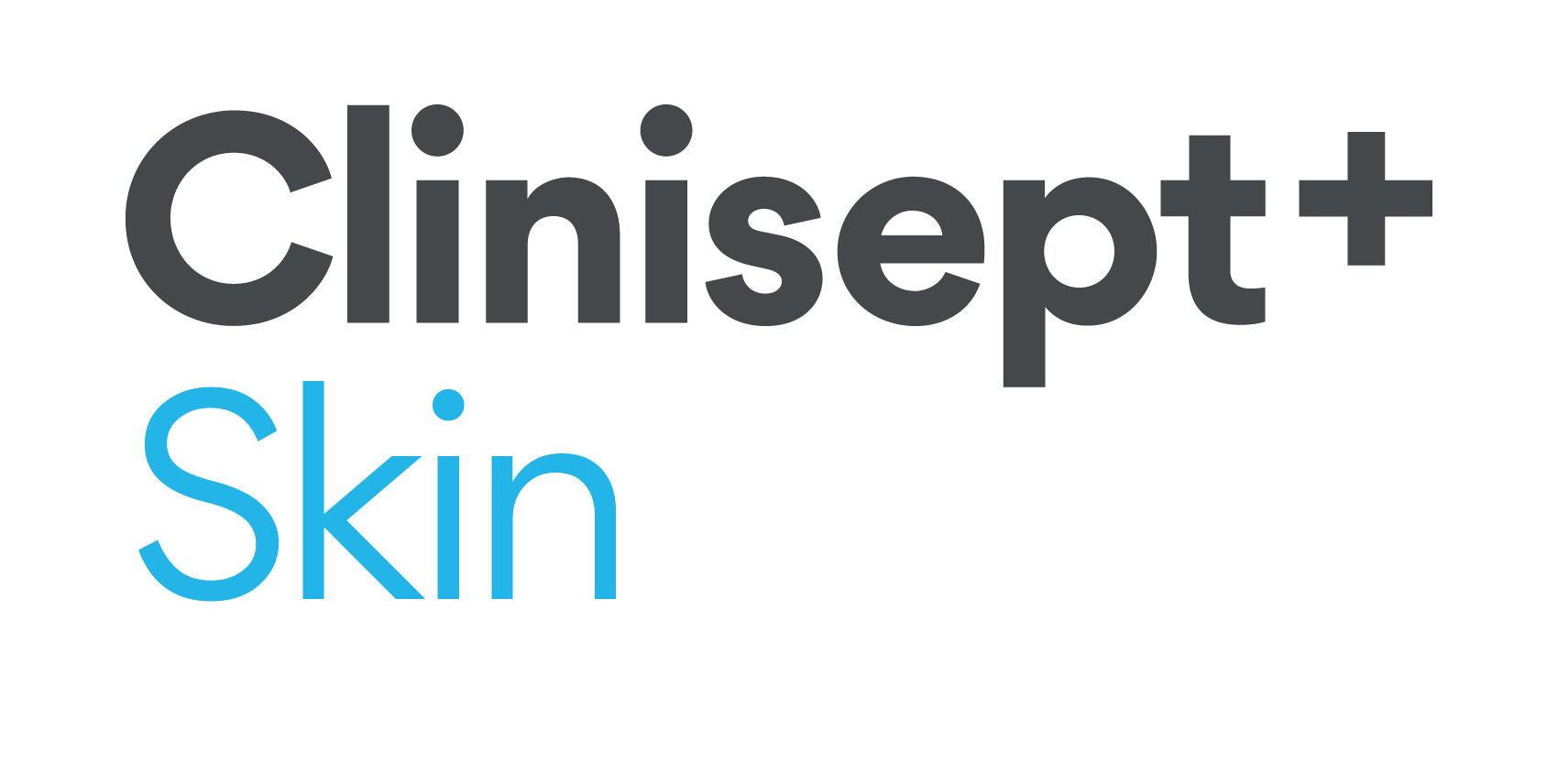 Clinisep++ Skin logo in black and light blue text on a white background