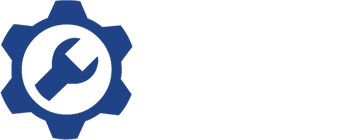 Blue gear icon with a white wrench in the center