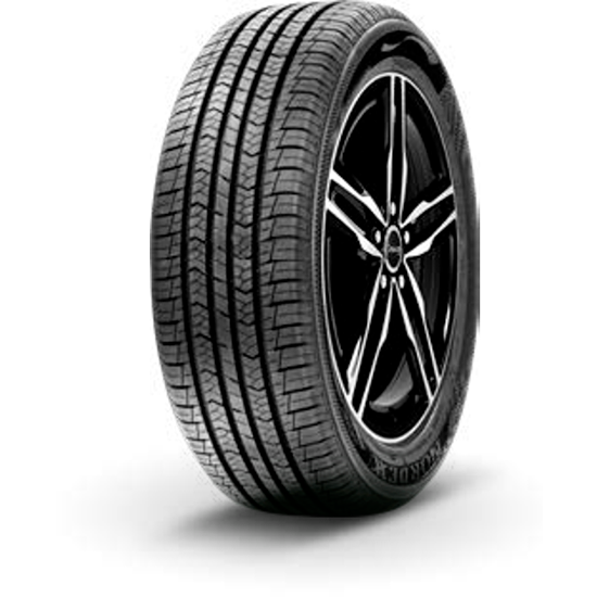 Neumático de coche negro con borde plateado y negro.