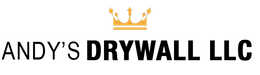 Andy's Drywall logo with a golden crown above the company name in black letters.