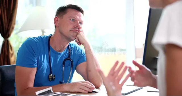 Nevada Orthopedic, Patient-288 saw Dr. Kevin Golshani. Stock photo of a bored, indifferent doctor. Nevada Orthopedic, Patient-288 saw Dr. Kevin Golshani. Stock photo of a bored, indifferent doctor.