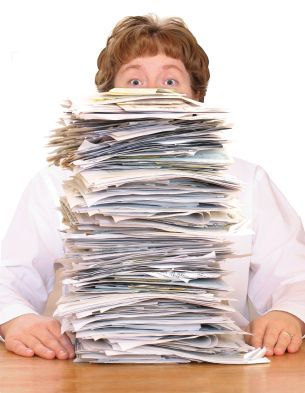 Nevada Orthopedic, Patient-393, stock photo of a huge pile of forms.
