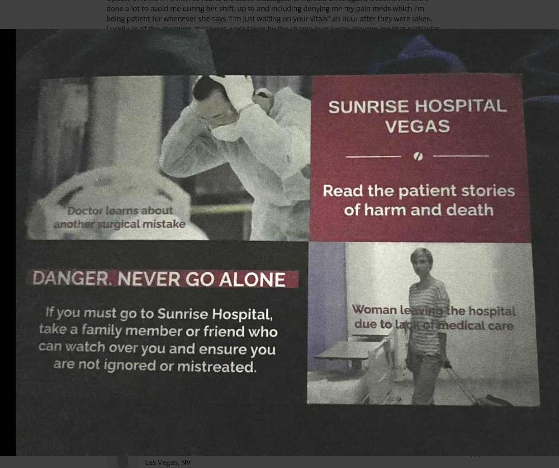 Sunrise Hospital, Patient-53, postcard warning patients. Sunrise Hospital, Patient-53, postcard warning patients.