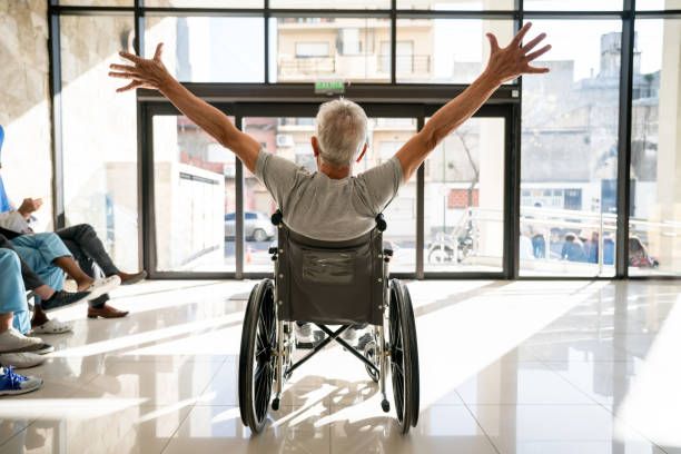 Sunrise Hospital, Patient-60, stock photo of a man leaving the hospital Sunrise Hospital, Patient-60, stock photo of a man leaving the hospital