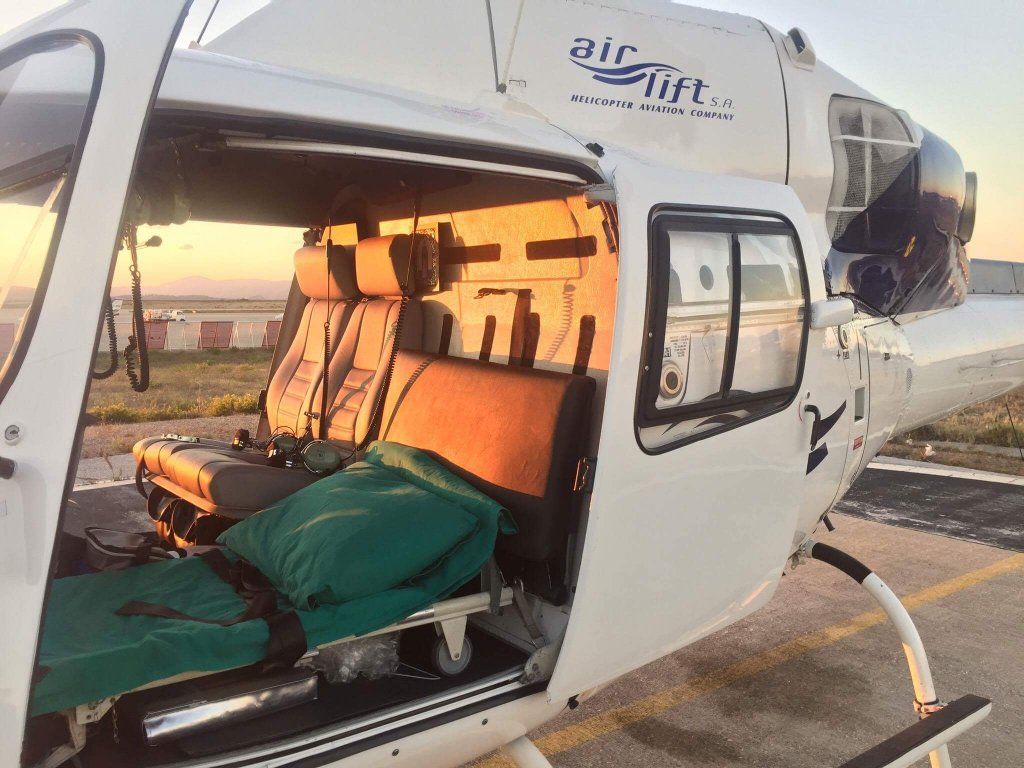 Sunrise Hospital. Stock photo of airlift helicopter. Sunrise Hospital. Stock photo of airlift helicopter.
