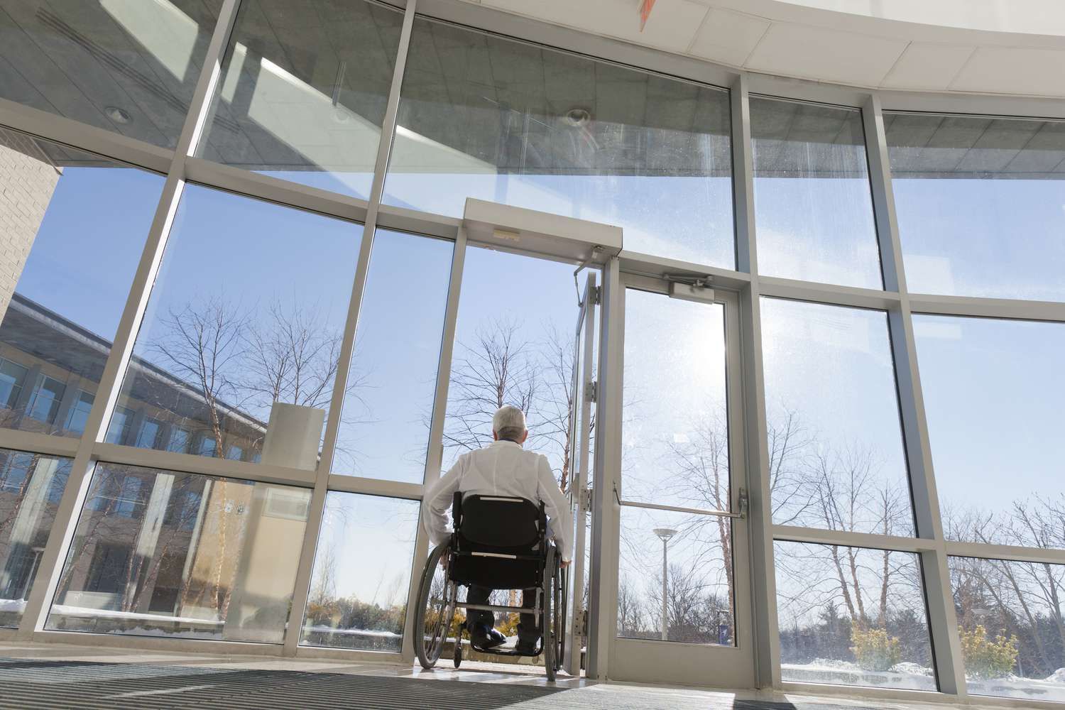 Sunrise Hospital. Stock photo of a man leaving the hospital. Sunrise Hospital. Stock photo of a man leaving the hospital.