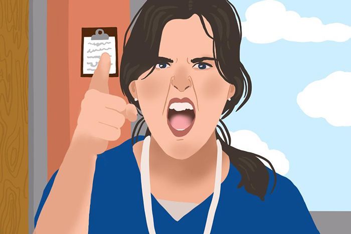 Sunrise Hospital. Patient-46. Stock photo of a nurse behaving badly. Sunrise Hospital. Patient-46. Stock photo of a nurse behaving badly.